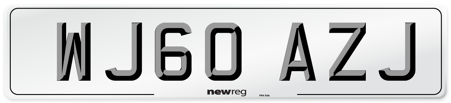 WJ60 AZJ Number Plate from New Reg